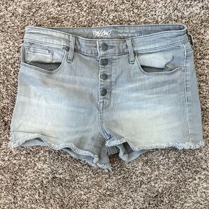 Mossimo Supply Co. Light Gray High-Rise Button-Front Denim Shorts